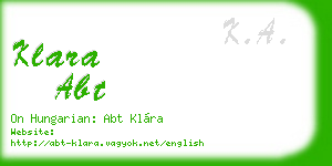 klara abt business card